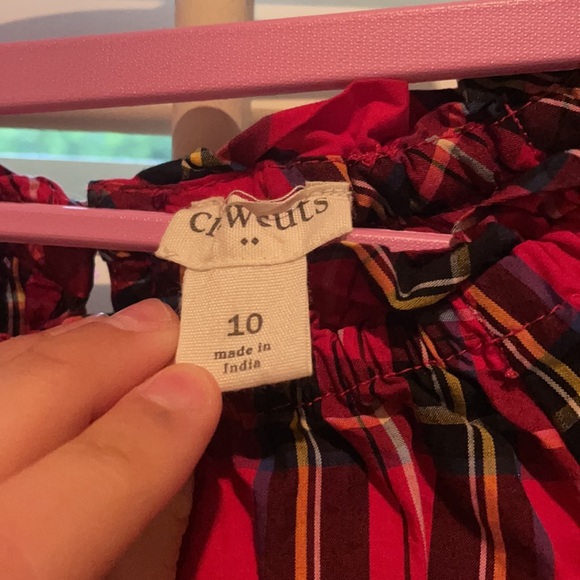 Crew cuts girls size 10 plaid Christmas blouse - Picture 6 of 8